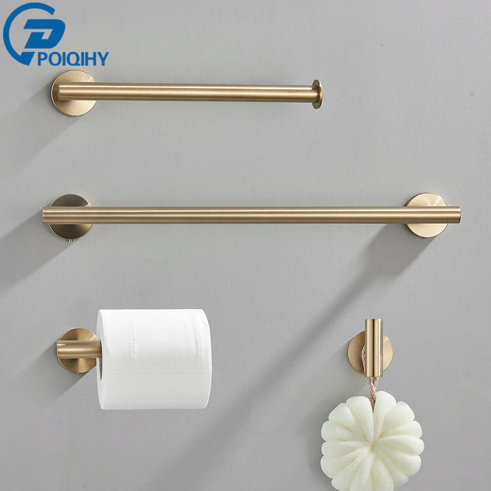 Aurelius Bathroom Hardware Set - Brushed Gold - Modern Bath Decor