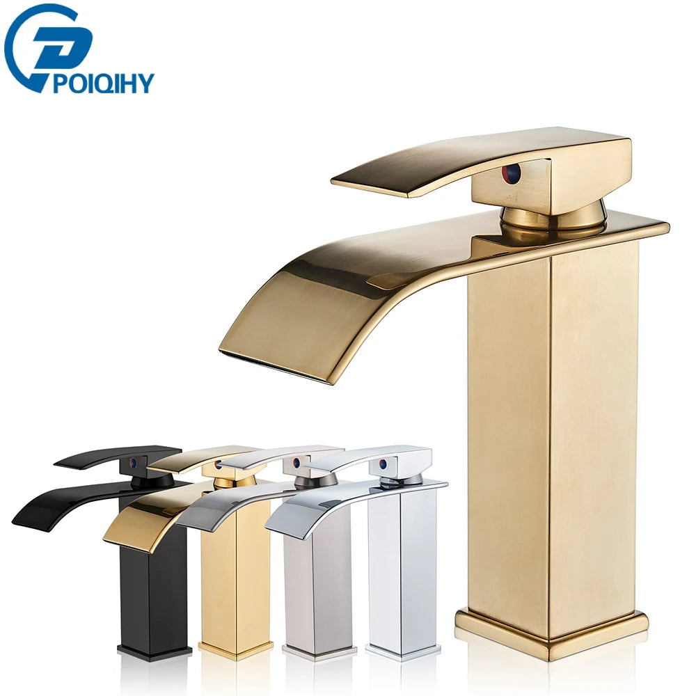 Waterfall Basin Faucet - Modern Single Handle Bathroom