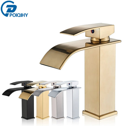 Waterfall Basin Faucet - Modern Single Handle Bathroom