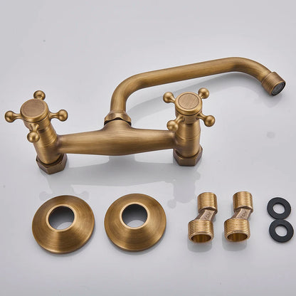 Aurelius Wall-Mounted Mixer Tap - 360° Swivel Brass Faucet - Bathroom