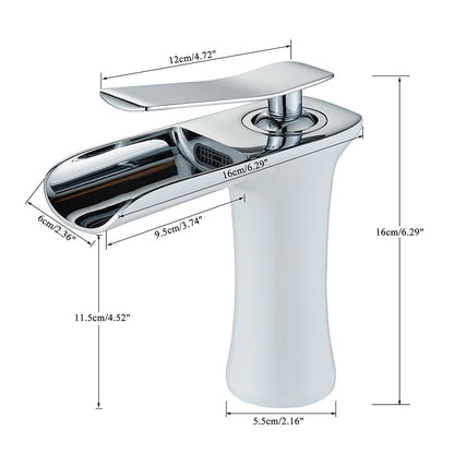 AquaFlow Waterfall Basin Mixer - Brass Deck Mount - Bathroom Faucet