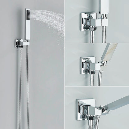 AquaFlow - Concealed Waterfall Rain Shower Set - Chrome Brass