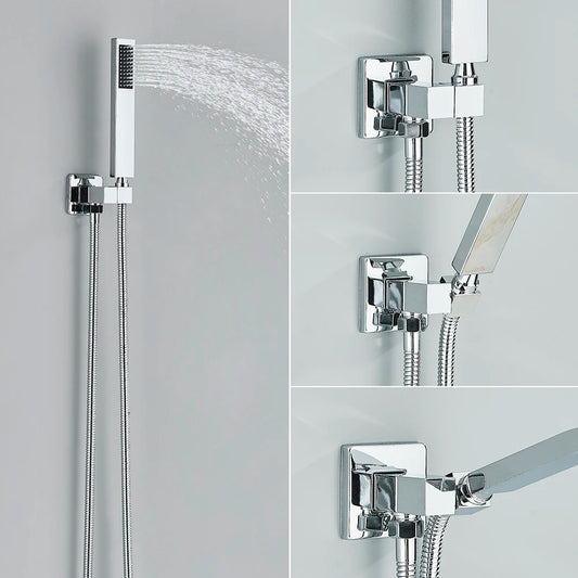 AquaFlow - Concealed Waterfall Rain Shower Set - Chrome Brass