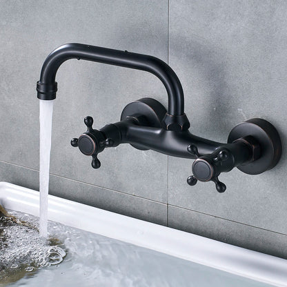 Aurelius Wall-Mounted Mixer Tap - 360° Swivel Brass Faucet - Bathroom