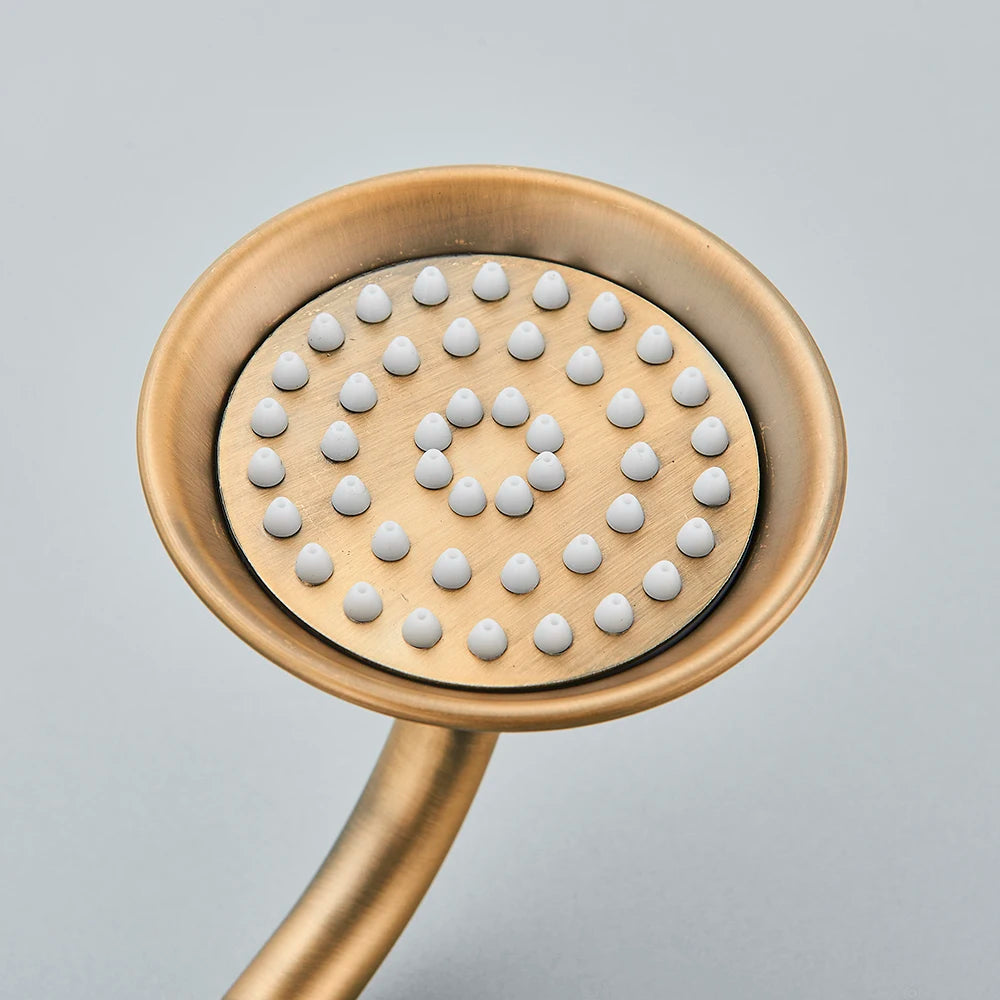 Aurelius Antique Brass Handshower - Ceramic Handheld Head - Vintage Bathroom