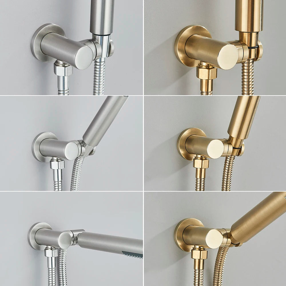 Wall Mounted Shower Head Holder - Brass Bidet Sprayer Bracket
